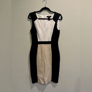 WHBM Sleeveless V-Neck Colorblock Sheath Dress